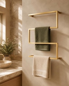 Duty Metal Towel Rack Wall Mounted <b>Bathroom</b> Towel Holder Multi <b>Rail</b> Modern <b>Bathroom</b> Hardware Contemporary Wall Mounted Towel - Product Image 4