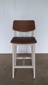 Solid Teak Wood Bar Chair with <b>Backrest</b> Home Furniture Modern Design - Product Image 3