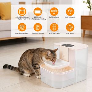 Distributore d'Acqua Automatico Intelligente per Animali Domestici con Doppio Serbatoio da 4,5L, Fontana Senza Fili con Filtrazione a Doppio Serbatoio, Accessori per Piccoli Animali - Product Image 2