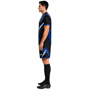 Camiseta de Fútbol Personalizada 100% Poliéster, Uniforme de Fútbol con Nombre y Número del Equipo, Cuello en V, Manga Corta, Secado Rápido - Product Image 2