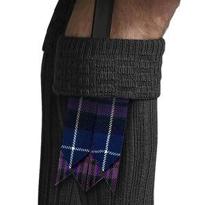 Plaid Tartan Kilt Flashes in Purple and Navy Blue with White Stripes <b>Musical</b> <b>Instrument</b> Accessories - Product Image 5