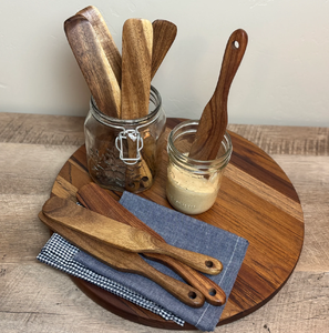 Best Selling Premium Wood Spurtle Spoon Set for Frying <b>Eggs</b> Vegetable <b>Pan</b> Cookware Item 3 Pieces Set - Product Image 6