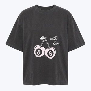 Nouveaux T-shirts gris surdimensionnés pour femmes avec logo personnalisé, très vendus – T-shirts vierges en coton épais à épaules tombantes, fabrication de vêtements de mode - Product Image 1