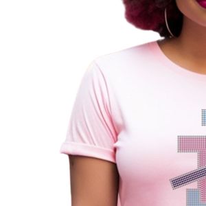 T-shirt rose à manches courtes et col rond avec motif de lettres entrelacées, style décontracté, streetwear, vêtements confortables pour tous les jours - Product Image 4