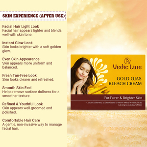 Vedic Line Professional Gold Ojas <b>Bleach</b> 300 ML with Vitamin E and A for <b>Face</b> and Body Skin Lightening Available at Best Price - Product Image 3