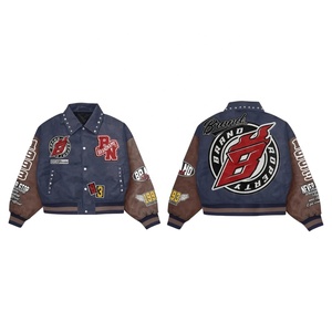 Custom Chenille Patch Embroidery Letterman <b>Jacket</b> 100% Wool Vintage Red and <b>White</b> Bomber Baseball Varsities <b>Jacket</b> for <b>Men</b> USA - Product Image 2