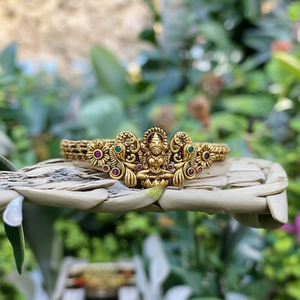 Fashion Stud Earrings-Elegant Matte Temple Kada Bangles - Product Image 3