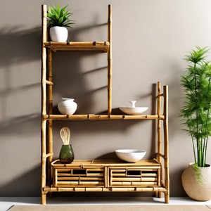 Natural Bamboo Wall <b>Shelf</b> - Organic Shaped Design for Wholesale - Product Image 1