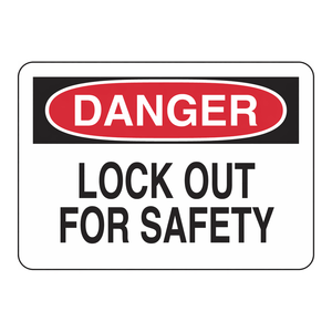 Panneau de signalisation de sécurité Brady Danger Lock Out - Panneau d'avertissement réfléchissant en PVC pour les zones d'entretien industriel - Product Image 1