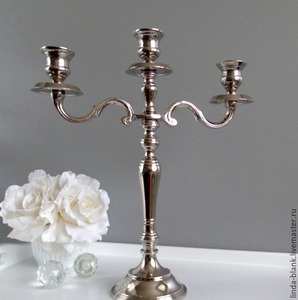 Elegant Silver Candelabra with Five Arms Decorative Metal Candle Holder for Home Wedding <b>Decoration</b> - Product Image 2
