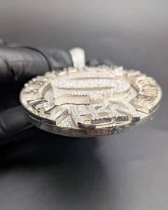 Pendentif Thème 'Je suis un Husler par nature' en Moissanite, Alliage d'Argent 925, Cristal et Strass, Breloque Hip Hop pour Homme, Cadeau - Product Image 5