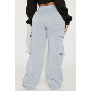Conjunto de Sudadera Corta y Pantalones Cargo para Mujer, Personalizado, OEM, Oversize, de Felpa, Estilo Casual Urbano, Dos Piezas, Sudaderas con Capucha para Mujer - Product Image 2