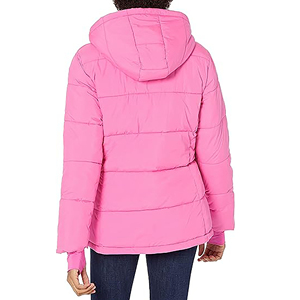 Chaqueta Acolchada con Capucha Rosa para Mujer, Abrigo Grueso de Invierno con Manga Larga - Product Image 2