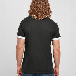 Camiseta Moderna de Cuello Redondo y Manga Corta para Hombre, Bordada y Personalizable, con Ribete en Contraste Blanco, Corte Regular, Estilo Vintage, 100% Algodón - Product Image 6