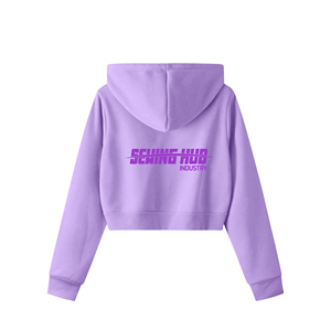 เสื้อฮู้ดผู้หญิงราคาประหยัด สไตล์ลำลอง สตรีทแวร์ ทรงหลวม ระบายอากาศได้ดี เป็นมิตรกับสิ่งแวดล้อม เสื้อฮู้ดถักแบบครอป ซิปหน้า - Product Image 2