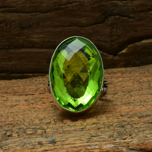 <b>Peridot</b> Gemstone 925 Sterling Silver <b>Ring</b> Bezel Setting Handmade Natural Green Stone <b>Ring</b> For Her - Product Image 4