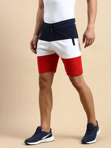 Shorts de sport décontractés pour hommes, taille mi-haute, color block, avec cordon de serrage, séchage rapide - Product Image 2