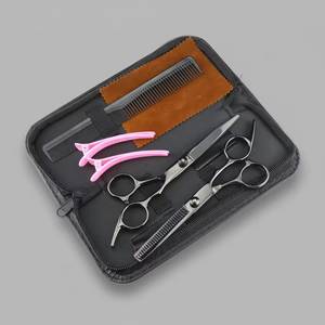 Ensemble de ciseaux de coiffure professionnels avec peignes et pinces, lames en acier inoxydable, pour droitiers, pour usage en salon - Product Image 1