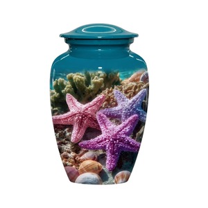 Urna Funeraria con Diseño de Estrella de Mar para Cenizas Humanas Adultas, 10 Pulgadas, Florero Conmemorativo Personalizable - Product Image 2