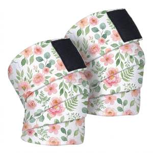 Bandes de soutien élastiques pour les genoux, imprimé floral, unisexe, pour la musculation, les squats, l'haltérophilie, en caoutchouc naturel et PVC - Product Image 1