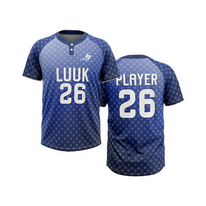 Custom Men's Digital Printed 2 Button Short Sleeve <b>Baseball</b> Jerseys Custom Team Name Logo 100% Breathable Polyester Quick Dry - Product Image 4