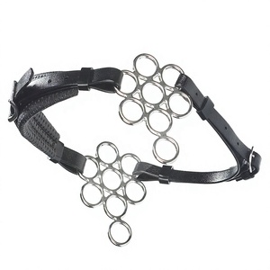 Harnais Hackamore réglable en cuir rembourré avec fermoir en acier inoxydable pour chevaux – Équipement d'équitation - Product Image 1