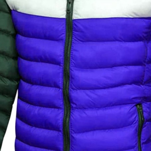 2026 Premium Men's Hooded Puffer Jacket Color Blocking Purple Green Windproof Zipper Closure Casual Winter Jacket Regular Fit - Product Image 4