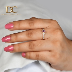 Bague de fiançailles en or jaune massif 14 carats certifiée IGI pour femme, avec diamant de laboratoire et alexandrite, style papillon, vente en gros - Product Image 5