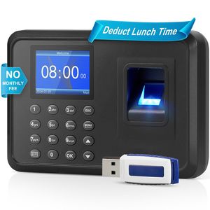 Orologio Marcatempo Biometrico per Piccole Imprese con Unità USB, Registrazione Presenze con Impronta Digitale, Timbratura Automatica Entrata/Uscita Dipendenti - Product Image 3