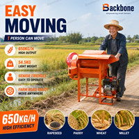 Batteuse à riz à essence Backbone 7,5 CV, capacité 650 kg/h, haute efficacité, pour colza et millet