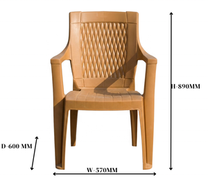 Modern Plastic <b>Dining</b> Chair Slatted Back <b>Armchair</b> Acrylic Lined Foam Filled Non-Foldable Legs Home Furniture Patio - Product Image 2