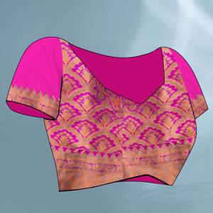 Sari en soie Paithani à pois verts et roses Elite Weaves, avec blouse non cousue, tissage Zari contrasté, vêtements indiens et pakistanais, 0,65g - Product Image 1
