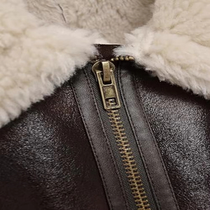 Chaqueta de Cuero Genuino Estilo Vintage para Mujer 2026, Forro de Piel Sintética, Sin Elasticidad, Bordado 3D, Abrigo de Invierno Cálido Tipo Biker con Cierre - Product Image 5