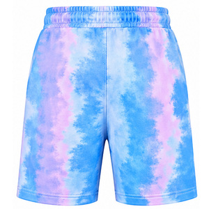 <b>Mens</b> Tie Dye <b>Fleece</b> <b>Shorts</b> Elastic Waist Drawstring Side Pockets Casual Lounge Sweat <b>Shorts</b> Wholesale Custom Summer Wear Factory - Product Image 2