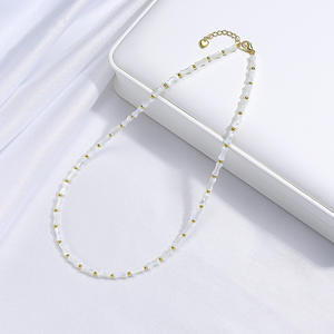 Collar de Perlas con Cuentas de Bambú y Conchas Marinas Naturales para Mujer, Estilo Fresco y Moderno, Venta al por Mayor - Product Image 3