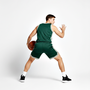 Uniforme de Baloncesto de Secado Rápido, Calidad Premium, Color Verde Oscuro, Jersey sin Mangas con Pantalones Cortos, Nombre del Equipo Personalizado al por Mayor - Product Image 4