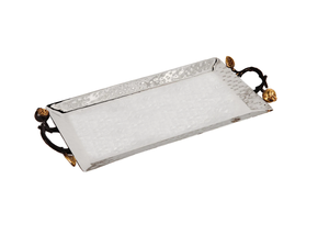 Bandeja Decorativa para Hotel en Oferta, con Asas Esculpidas en Metal Martillado con Forma de Granadas, Pieza Auténtica Personalizada - Product Image 5