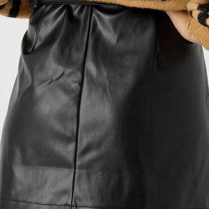 Wholesale Hot Sale Women's Skirts <b>Mini</b> Pleated Skirt High Waist Leather Genuine Sheepskin Skirt For Women Women's Stylish Quick - Product Image 4