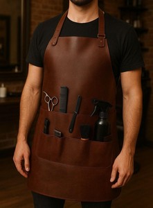 Tablier de boucher en cuir robuste pour la découpe industrielle de la viande - Cuir véritable, anti-odeur, pliable, multifonction, imperméable - Product Image 3