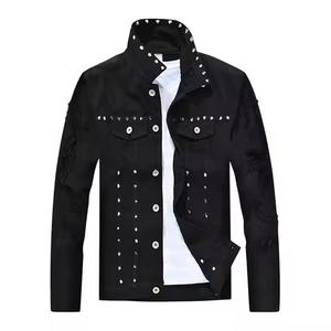 Chaqueta de Mezclilla Personalizada para Hombre, Estilo Urbano, Teñido Liso, Cómoda para la Temporada de Invierno - Product Image 1