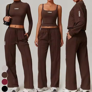 Wholesale Women 3 Piece Yoga Set <b>One</b> Shoulder Crop <b>Top</b> Shorts Gym Outfit Quick Dry Breathable Fitness Activewear - Product Image 3