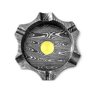 Cenicero Cuadrado de Acero de Damasco Hecho a Mano por Jexmoo, Diseño de Primera Calidad, Decoración para el Hogar, Patrón Único, Accesorio para Fumar, Regalo - Product Image 3