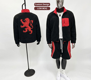 Custom Reversible Sherpa Fleece Jacket Outdoor Windproof Lightweight Sporty Full Zip Casual Stand Collar Unisex <b>Winter</b> - Product Image 1
