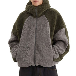UHEZEN WEAR New Arrival Solid 100% Cotton <b>Sherpa</b> <b>Hoodie</b> Soft Plush Warm Eco-Friendly Breathable Pullover for <b>Men</b> Casual Winter - Product Image 5