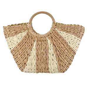 Bolso de Hombro Redondo de Yute Hecho a Mano para Mujer, Bolso Boho Ecológico - Product Image 3