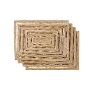 Wholesale Natural Rattan Placemat, Heat Resistant Wicker Charger <b>Plates</b>, Eco-Friendly Boho Table <b>Mat</b> For Wedding & Dining Decor - Product Image 1