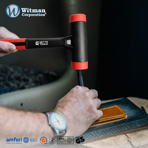 ค้อนยางอุตสาหกรรม DIY OEM แบบไม่ทำลายพื้นผิว หัวเปลี่ยนได้ ตัวค้อนทำจากยางนุ่ม ป้องกันการกระแทก หัวโลหะผสมสังกะสี กันลื่น ด้ามไฟเบอร์กลาส - Product Image 5