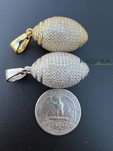 Pendentif Football en Moissanite, Moissanite Plaqué Argent 925, Style Hip Hop, Bijou Unisexe pour Usage Quotidien - Product Image 3