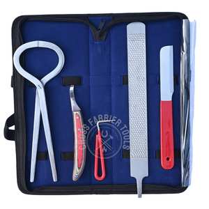 Kit d'outils de fermeur professionnel avec testeur de douleur des sabots, couteau à dégarnir, couteau à anse, lime à sabots et outil de récupération - Product Image 1