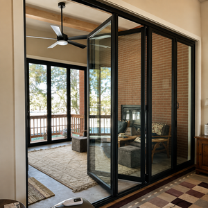 Ventana Plegable de Aluminio Resistente a Huracanes, Ventanas Plegables de Vidrio Doble, Precio por Pedido al por Mayor - Product Image 1